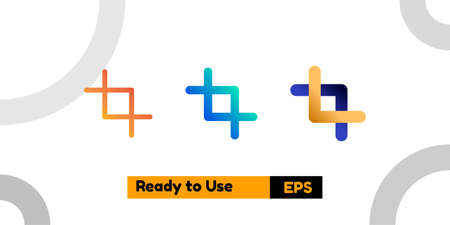 crop icon with three style gradient for poster, social media, and presentationのイラスト素材