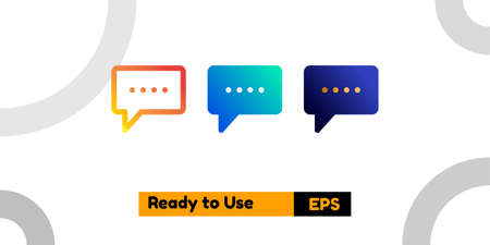 comment icon with three style gradient for poster, social media, and presentationのイラスト素材