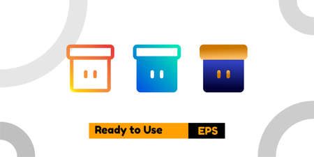 box office icon with three style gradient for poster, social media, and presentationのイラスト素材