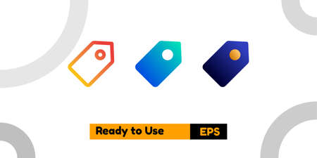 tag icon with three style gradient for poster, social media, and presentationのイラスト素材