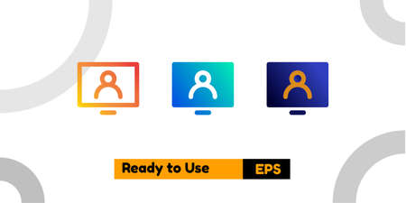 meeting icon with three style gradient for poster, social media, and presentationのイラスト素材