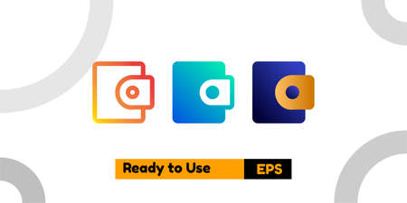 wallet icon with three style gradient for poster, social media, and presentationのイラスト素材