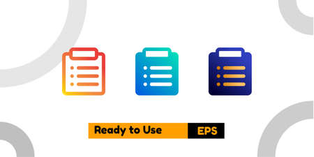 list icon with three style gradient for poster, social media, and presentationのイラスト素材