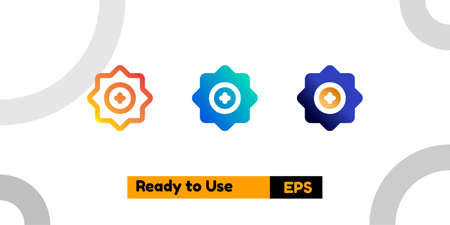 brightness icon with three style gradient for poster, social media, and presentationのイラスト素材