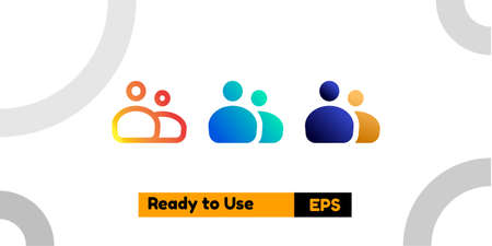 group icon with three style gradient for poster, social media, and presentationのイラスト素材