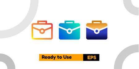 briefcase icon with three style gradient for poster, social media, and presentationのイラスト素材