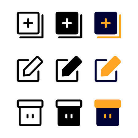 add cart icon set with three style for presentation, banner, and social mediaのイラスト素材