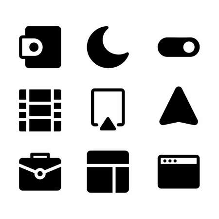interface icon set with glyph style for poster, template, and social mediaのイラスト素材