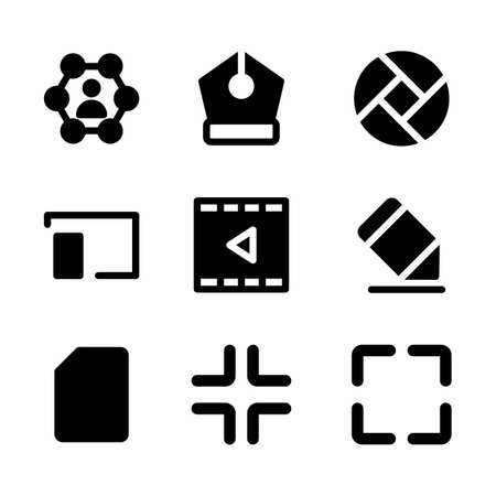basic icon set with glyph style for poster, and social mediaのイラスト素材