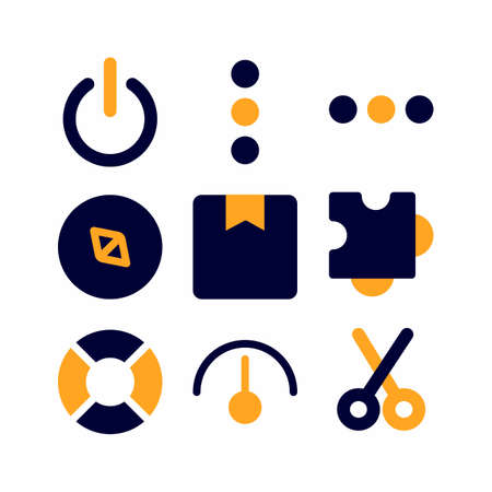 interface icon set with flat style for presentation, banner, and social mediaのイラスト素材