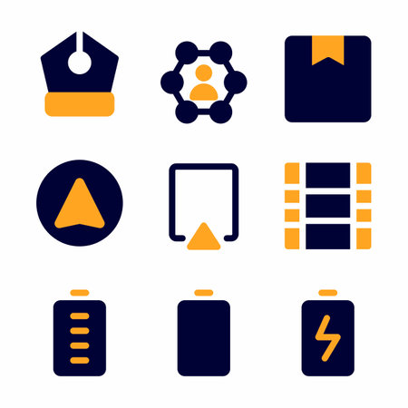 user interface icon set with flat style for poster, template, and social mediaのイラスト素材