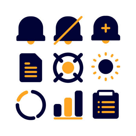 interface icon set with flat style for presentation, and social mediaのイラスト素材
