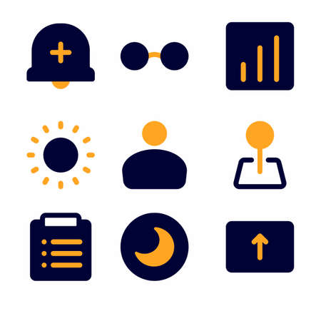 basic icon set with flat style for poster, template, and social mediaのイラスト素材
