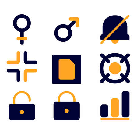 essentials icon set with flat style for presentation, and social mediaのイラスト素材