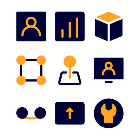 essential icon set with flat style for presentation, and social mediaのイラスト素材