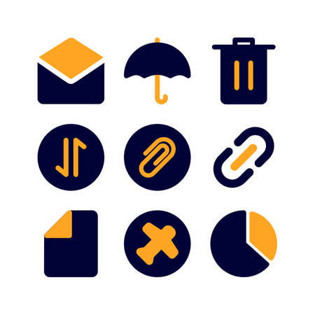 basic icon set with flat style for presentation, banner, and social mediaのイラスト素材