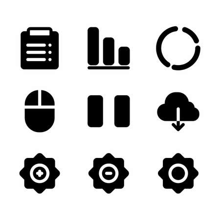 basic icon set with glyph style for poster, template, and social mediaのイラスト素材