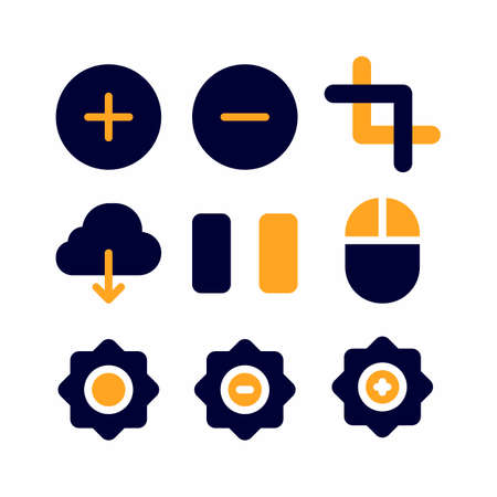 interface icon set with flat style for poster, and social mediaのイラスト素材