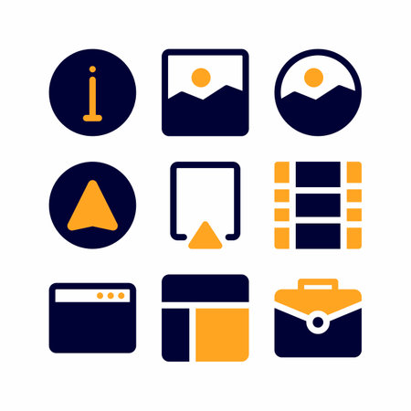 basic icon set with flat style for poster, and social mediaのイラスト素材