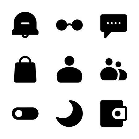 essential icon set with glyph style for presentation, and social mediaのイラスト素材