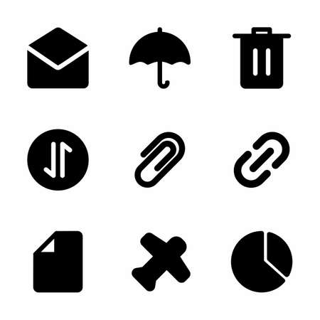 basic icon set with glyph style for presentation, banner, and social mediaのイラスト素材