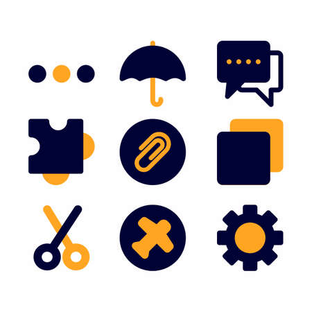 essentials icon set with flat style for poster, template, and social mediaのイラスト素材