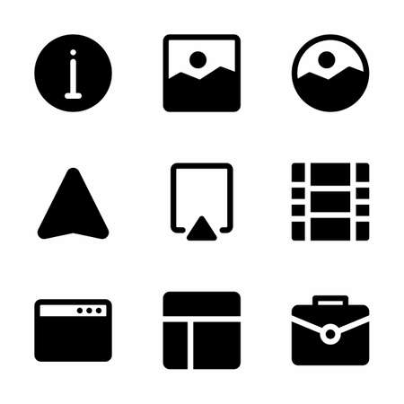 user interface icon set with glyph style for poster, and social mediaのイラスト素材
