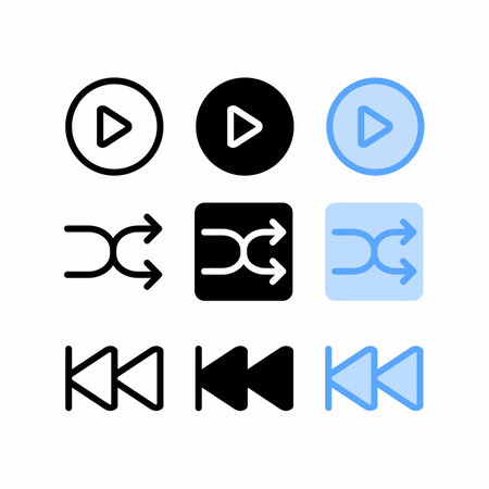 play button icon with three style for website and user interfaceのイラスト素材