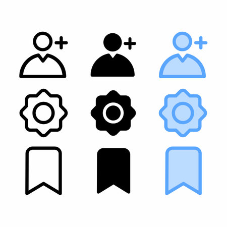 account icon with three style for website and user interfaceのイラスト素材