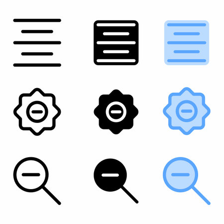 center align icon with three style for website and user interfaceのイラスト素材