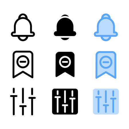 notification icon with three style for website and user interfaceのイラスト素材