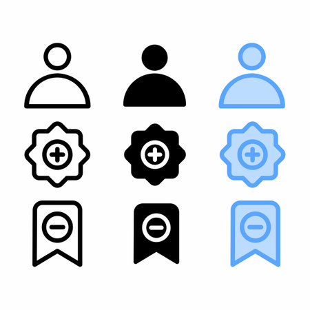 profile icon with three style for website and user interfaceのイラスト素材