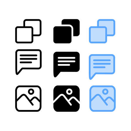 copy icon with three style for website and user interfaceのイラスト素材