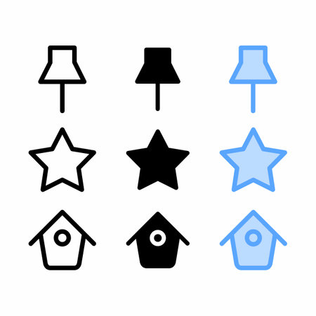 pin icon with three style for website and user interfaceのイラスト素材