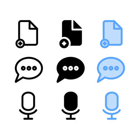 add file icon with three style for website and user interfaceのイラスト素材
