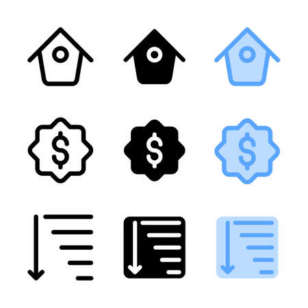 home icon with three style for website and user interfaceのイラスト素材