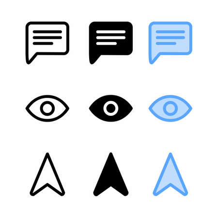 message icon with three style for website and user interfaceのイラスト素材