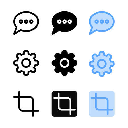 comment icon with three style for website and user interfaceのイラスト素材