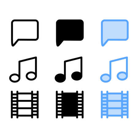 chatting icon with three style for website and user interfaceのイラスト素材