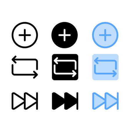 add button icon with three style for website and user interfaceのイラスト素材