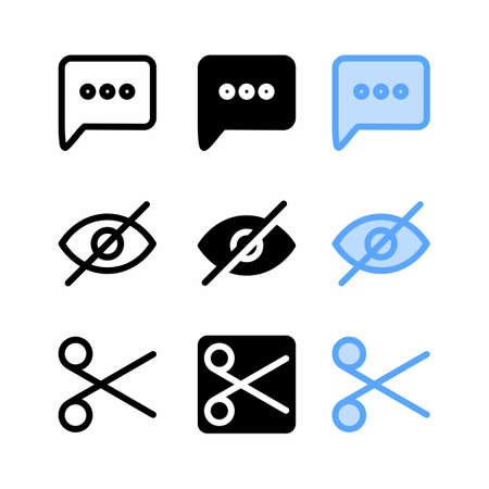 typing icon with three style for website and user interfaceのイラスト素材