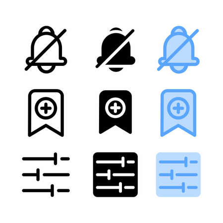 disable notification icon with three style for website and user interfaceのイラスト素材