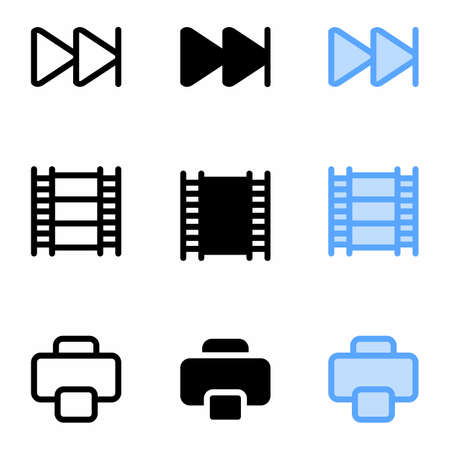 forward icon with three style for website and user interfaceのイラスト素材