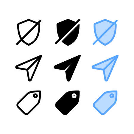 unprotected icon with three style for website and user interfaceのイラスト素材