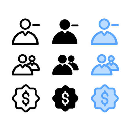 user icon with three style for website and user interfaceのイラスト素材