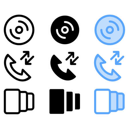 disk icon with three style for website and user interfaceのイラスト素材