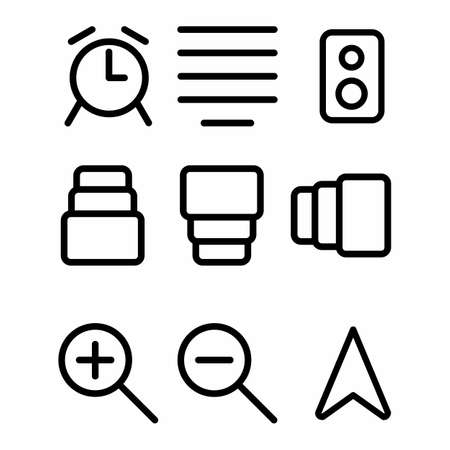 basic icon set with outline style for websiteのイラスト素材