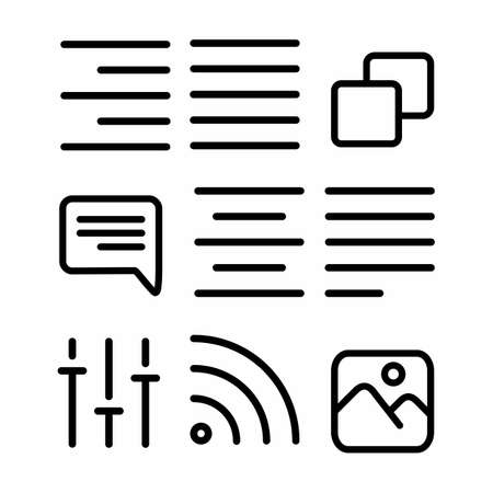 user interface icon set with outline style for posterのイラスト素材
