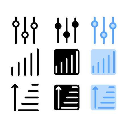 option icon with three style for website and user interfaceのイラスト素材
