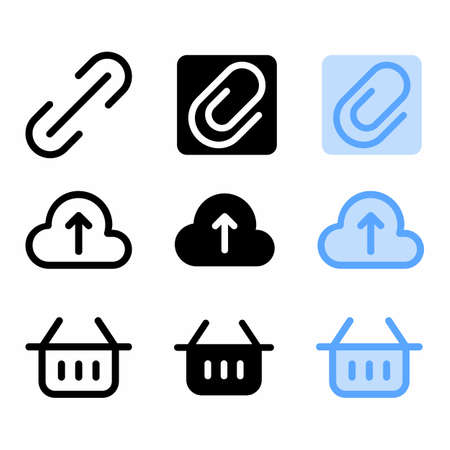 essential icon set with outline style for presentation and bannerのイラスト素材
